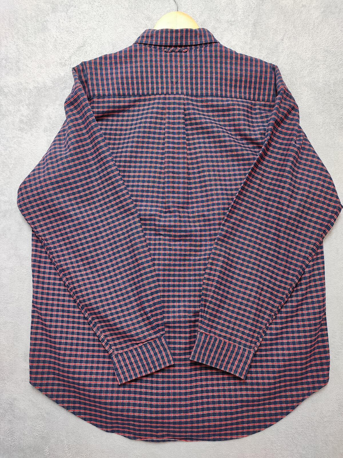 Vintage Tommy Hilfiger Checked Long Sleeve Shirt Red Blue Men's Size XXL