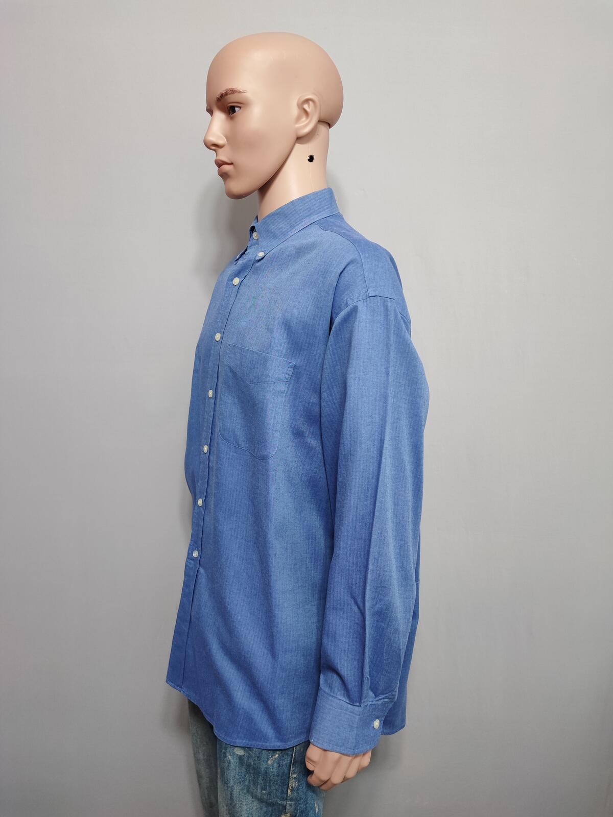 Vintage Tommy Hilfiger Plain Long Sleeve Shirt Classic Blue Men's Size XXXL