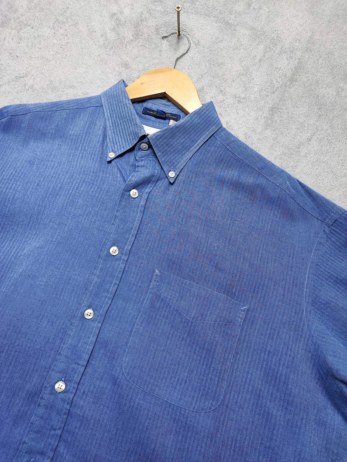 Vintage Tommy Hilfiger Plain Long Sleeve Shirt Classic Blue Men's Size XXXL