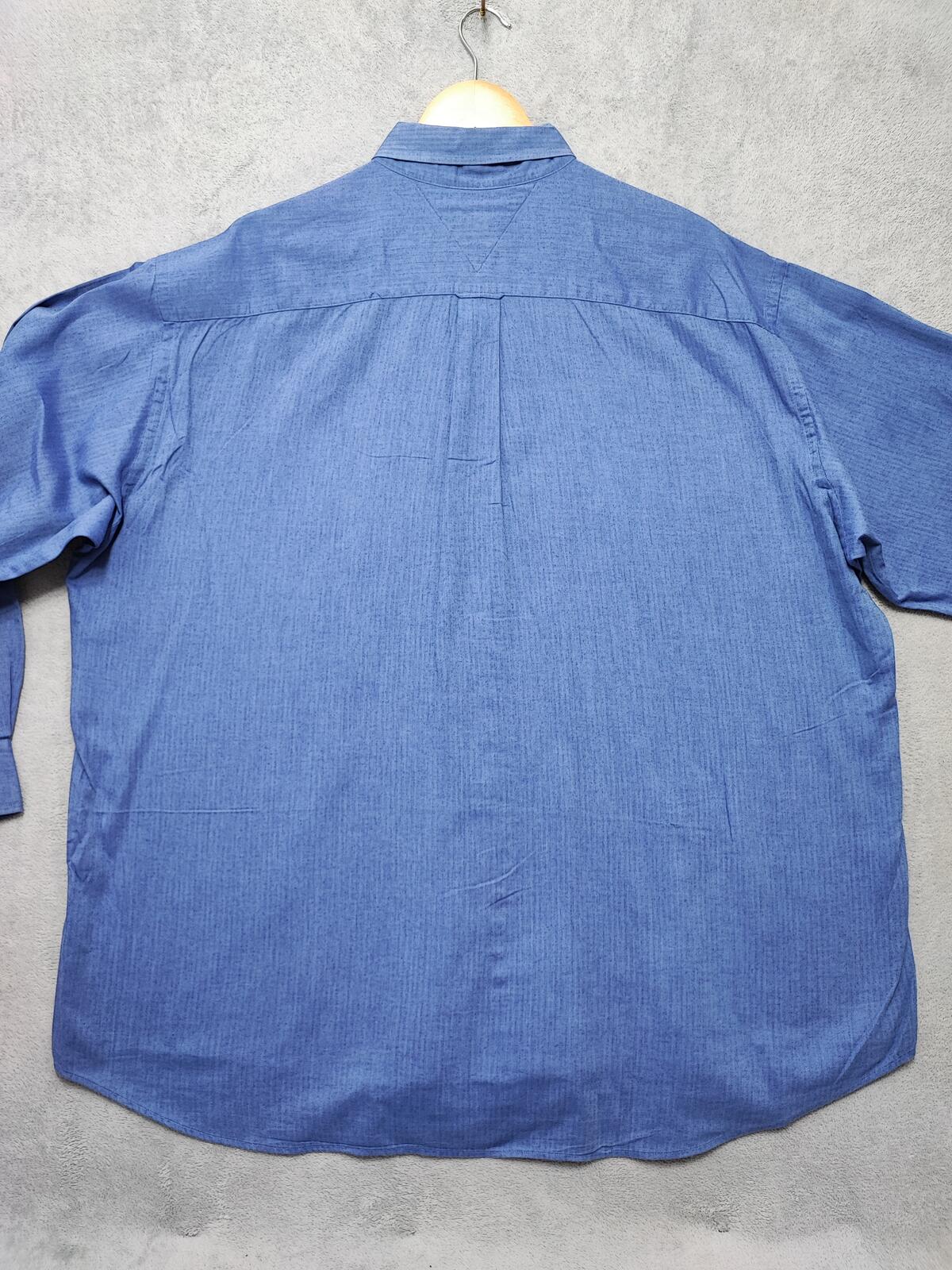 Vintage Tommy Hilfiger Plain Long Sleeve Shirt Classic Blue Men's Size XXXL