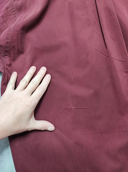 Vintage Tommy Hilfiger Plain Long Sleeve Big Shirt Burgundy Men Size XXL