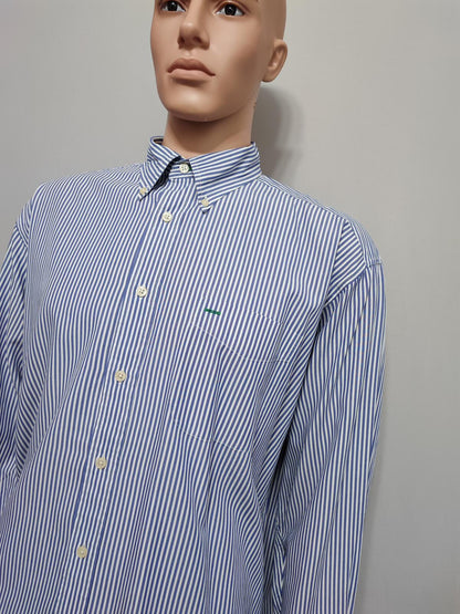 Vintage Tommy Hilfiger Striped Long Sleeve Button Down Shirt Blue Men's Size XL