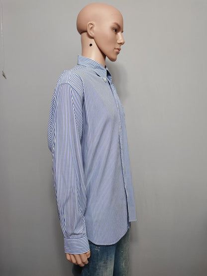 Vintage Tommy Hilfiger Striped Long Sleeve Button Down Shirt Blue Men's Size XL