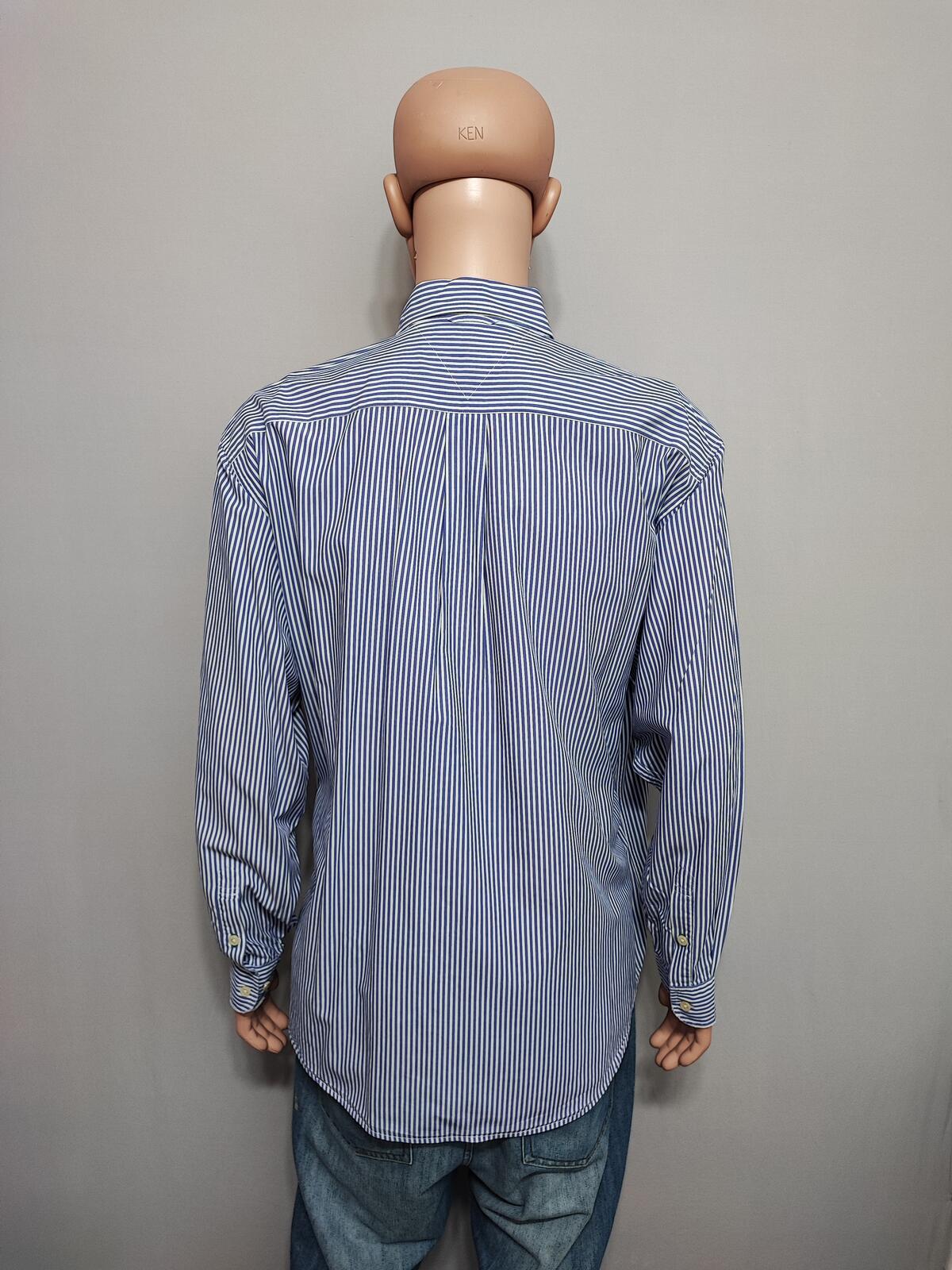 Vintage Tommy Hilfiger Striped Long Sleeve Button Down Shirt Blue Men's Size XL