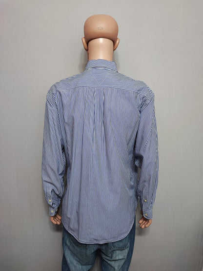 Vintage Tommy Hilfiger Striped Long Sleeve Button Down Shirt Blue Men's Size XL