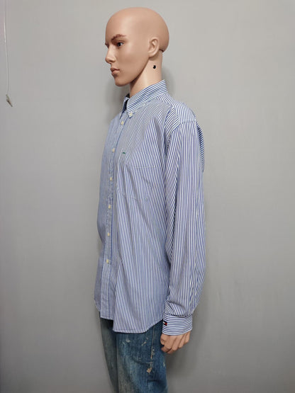 Vintage Tommy Hilfiger Striped Long Sleeve Button Down Shirt Blue Men's Size XL