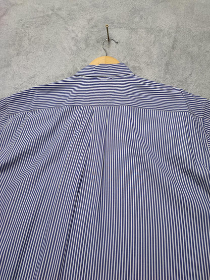 Vintage Tommy Hilfiger Striped Long Sleeve Button Down Shirt Blue Men's Size XL
