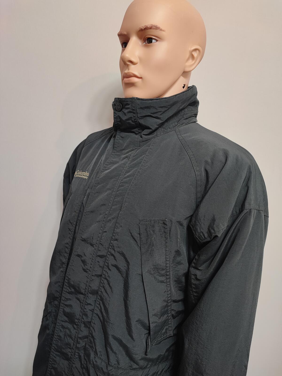 Vintage Columbia Plain Faded Black Radial Sleeve Technical Shell Jacket Men Large