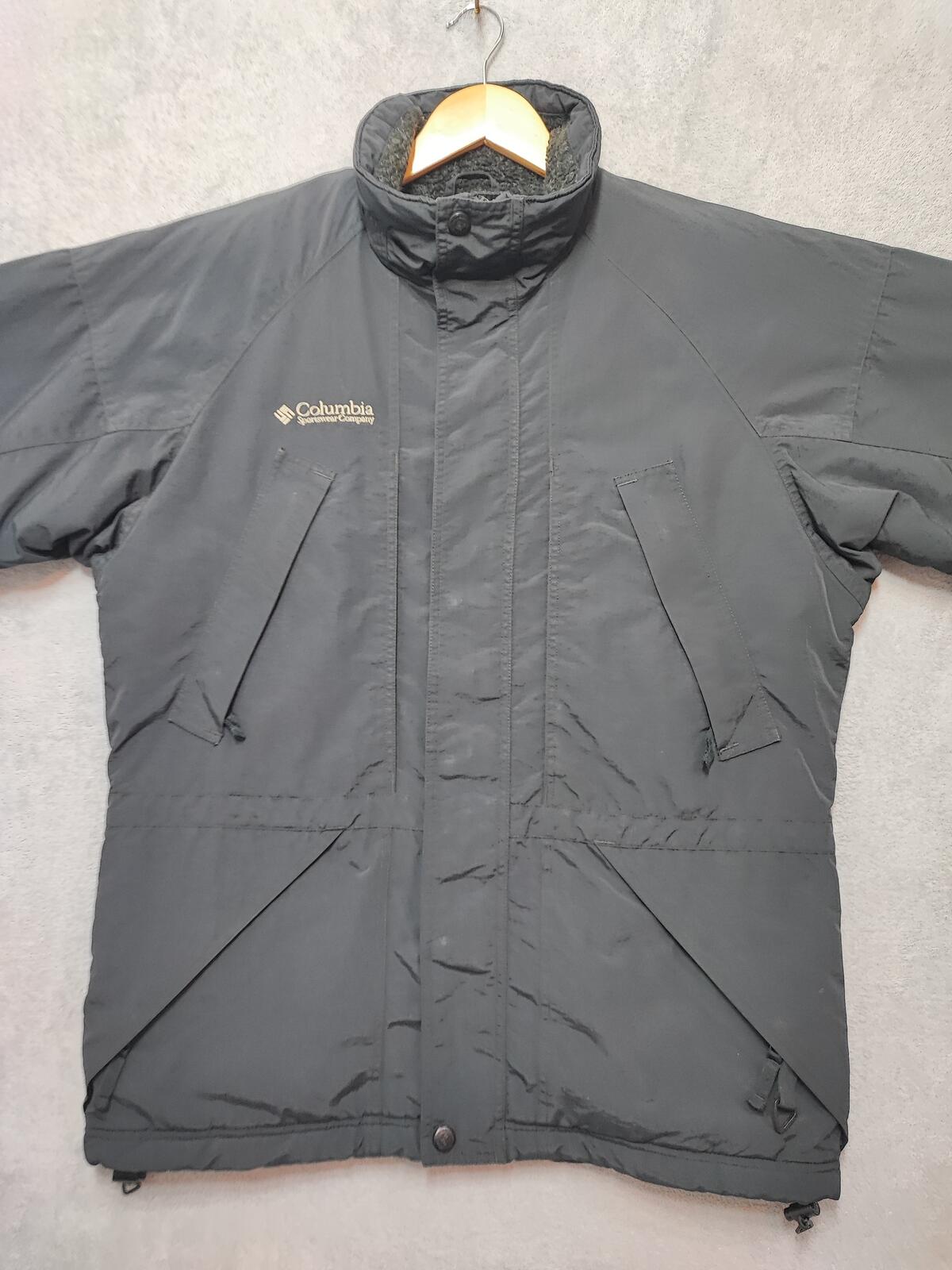 Vintage Columbia Plain Faded Black Radial Sleeve Technical Shell Jacket Men Large