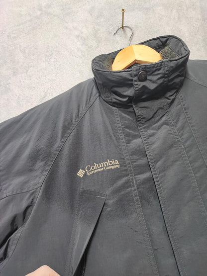 Vintage Columbia Plain Faded Black Radial Sleeve Technical Shell Jacket Men Large