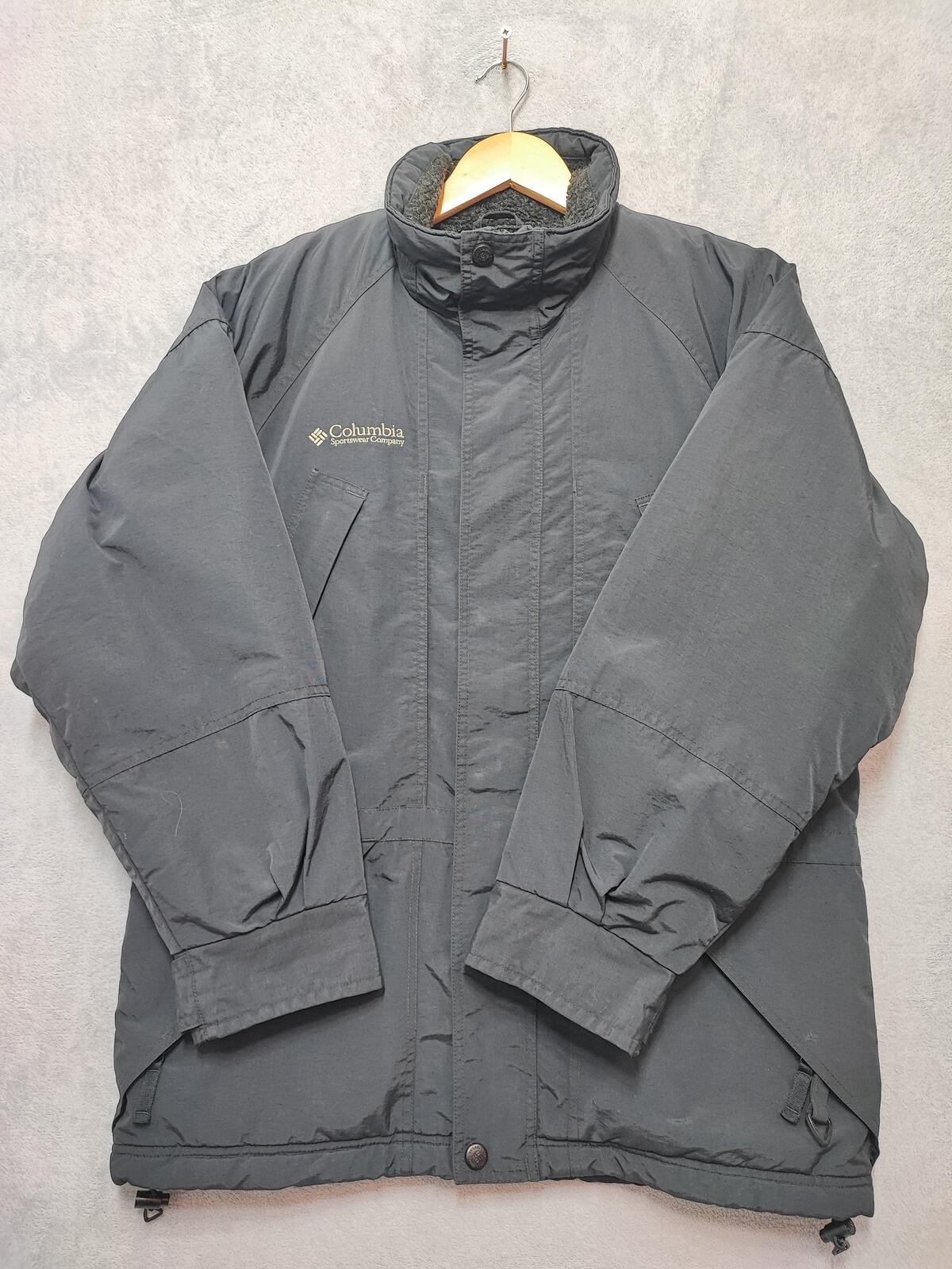 Vintage Columbia Plain Faded Black Radial Sleeve Technical Shell Jacket Men Large