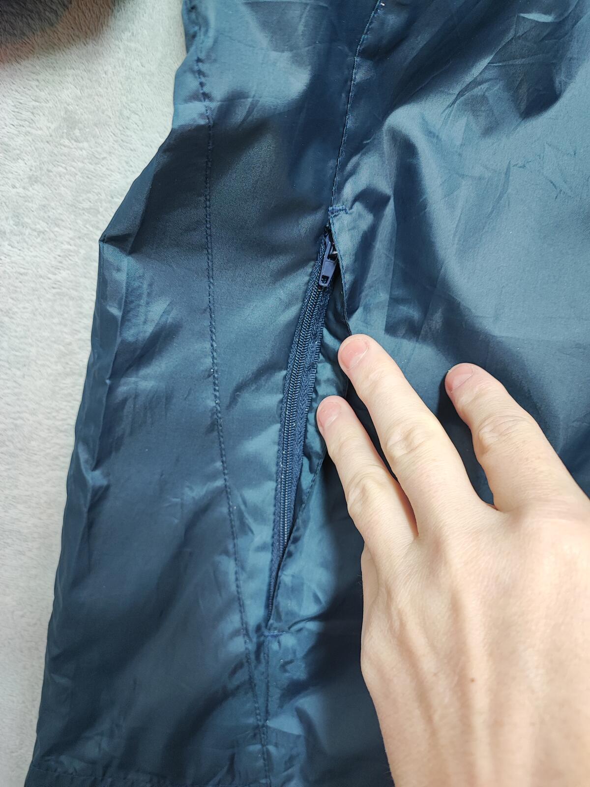 Vintage Umbro Navy Blue Grey Colour Block Piping Windbreaker Jacket Men Large