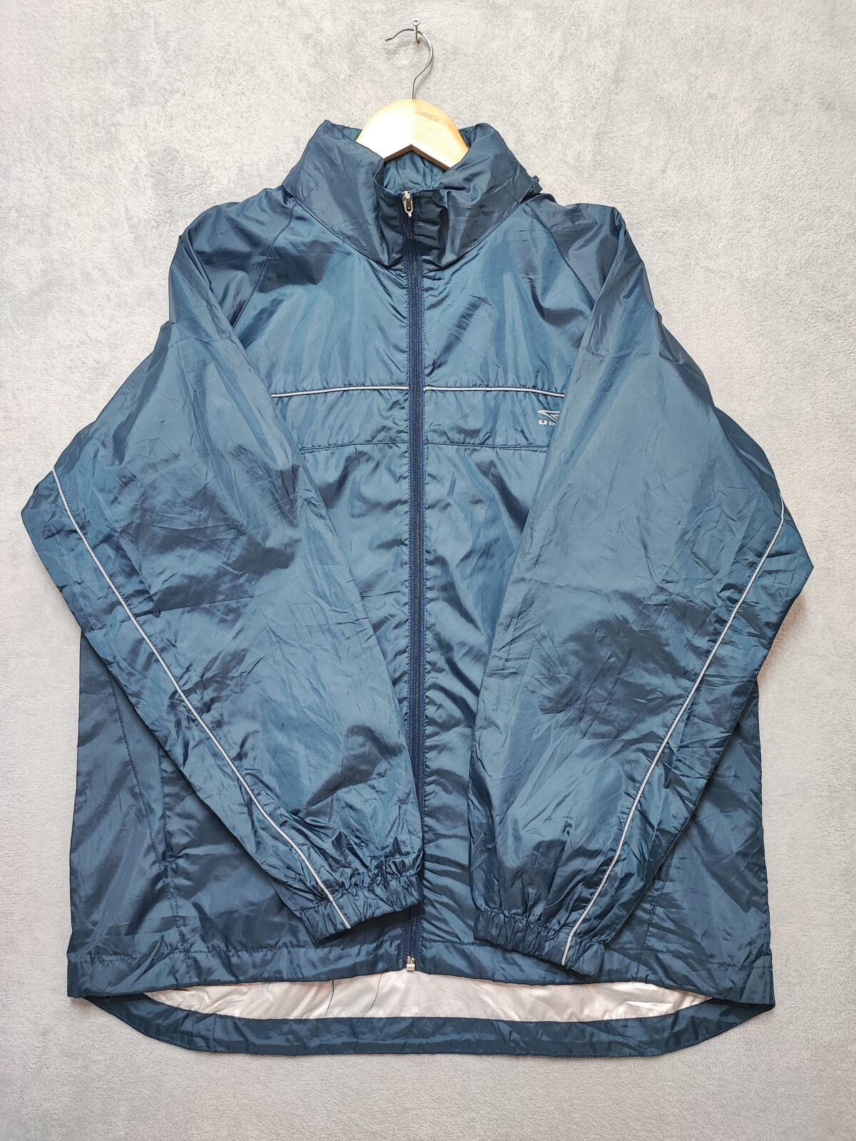 Vintage Umbro Navy Blue Grey Colour Block Piping Windbreaker Jacket Men Large