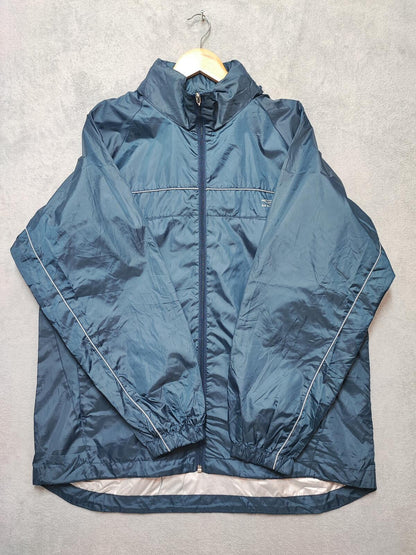 Vintage Umbro Navy Blue Grey Colour Block Piping Windbreaker Jacket Men Large