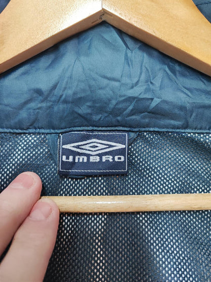Vintage Umbro Navy Blue Grey Colour Block Piping Windbreaker Jacket Men Large