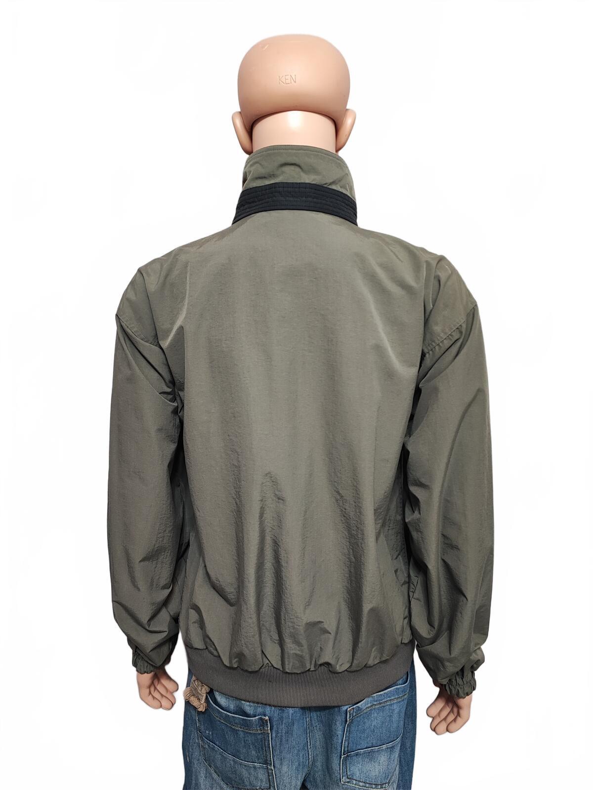 Vintage Columbia Plain Khaki Tan Nylon Technical Shell Jacket Men Size 3XL