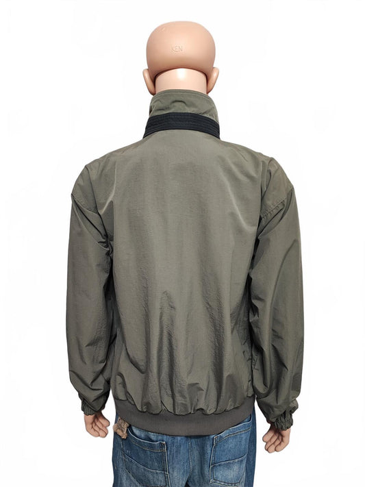 Vintage Columbia Plain Khaki Tan Nylon Technical Shell Jacket Men Size 3XL