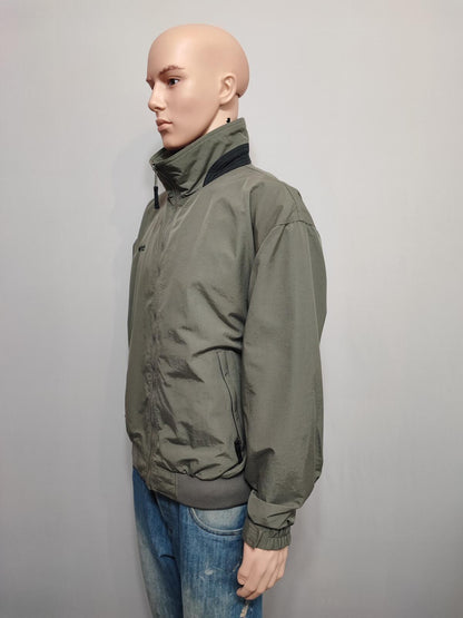 Vintage Columbia Plain Khaki Tan Nylon Technical Shell Jacket Men Size 3XL
