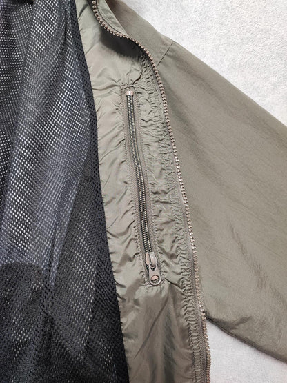 Vintage Columbia Plain Khaki Tan Nylon Technical Shell Jacket Men Size 3XL