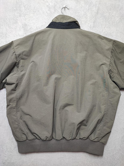 Vintage Columbia Plain Khaki Tan Nylon Technical Shell Jacket Men Size 3XL