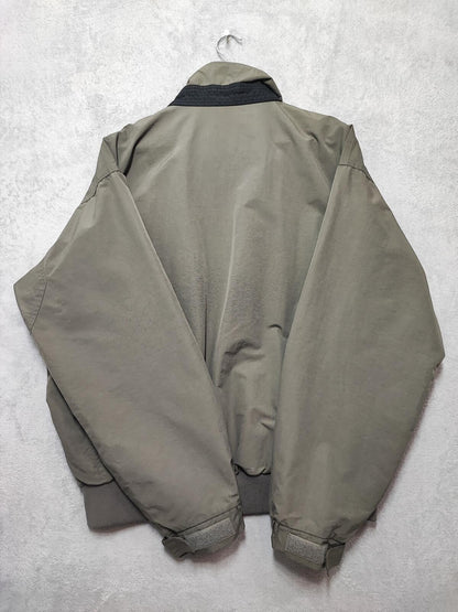 Vintage Columbia Plain Khaki Tan Nylon Technical Shell Jacket Men Size 3XL