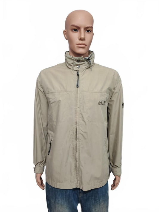 Vintage Jack Wolfskin Plain Beige Texapore Hoodless Outdoor Jacket Men Size XL