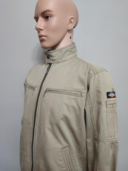 Vintage Dickies Tan Brown Canvas Quilted Eisenhower Workwear Jacket Men Medium
