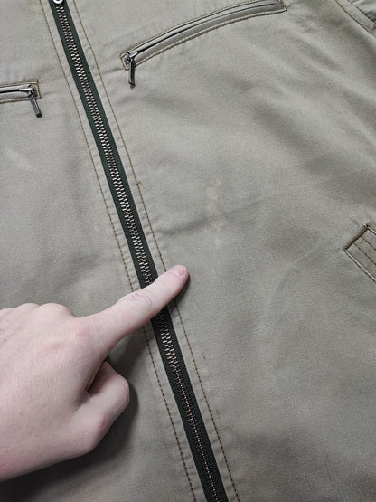 Vintage Dickies Tan Brown Canvas Quilted Eisenhower Workwear Jacket Men Medium