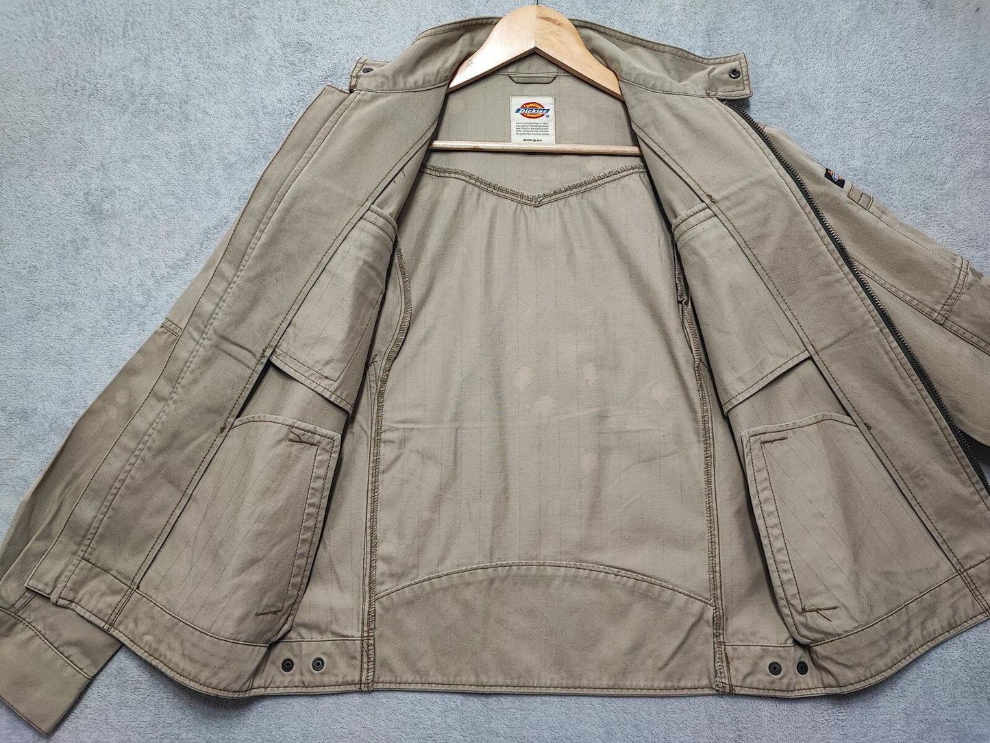 Vintage Dickies Tan Brown Canvas Quilted Eisenhower Workwear Jacket Men Medium