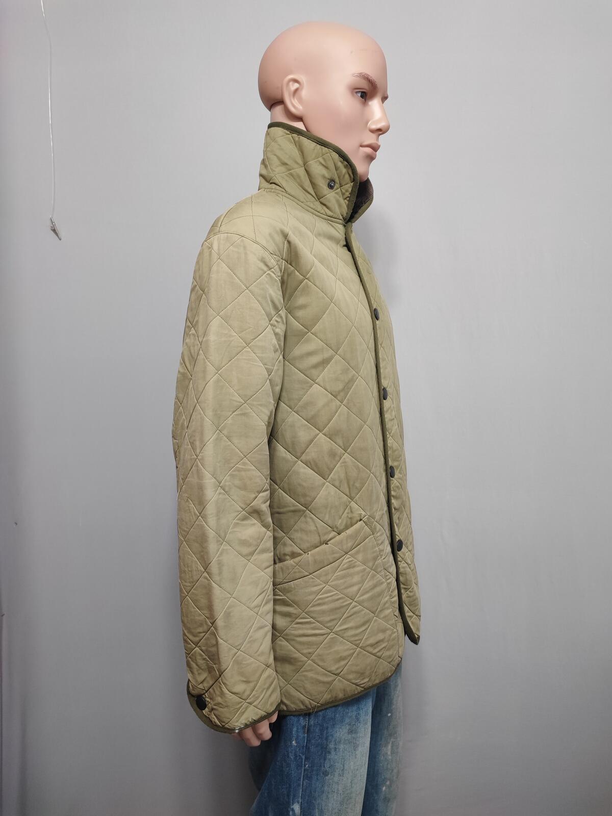 Vintage Barbour Duracotton Polarquilt Fleece Lined Jacket Tan Beige Men Size XL