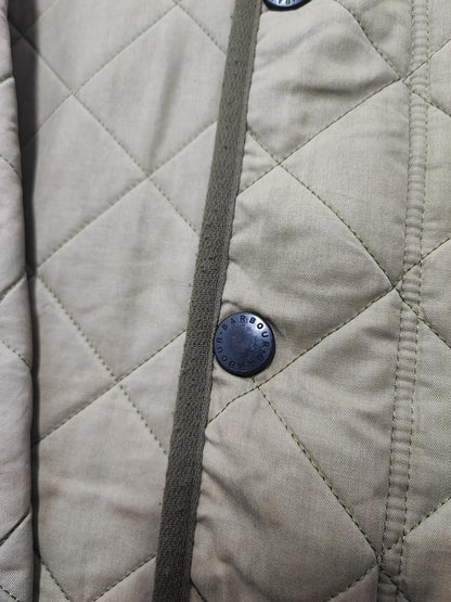 Vintage Barbour Duracotton Polarquilt Fleece Lined Jacket Tan Beige Men Size XL
