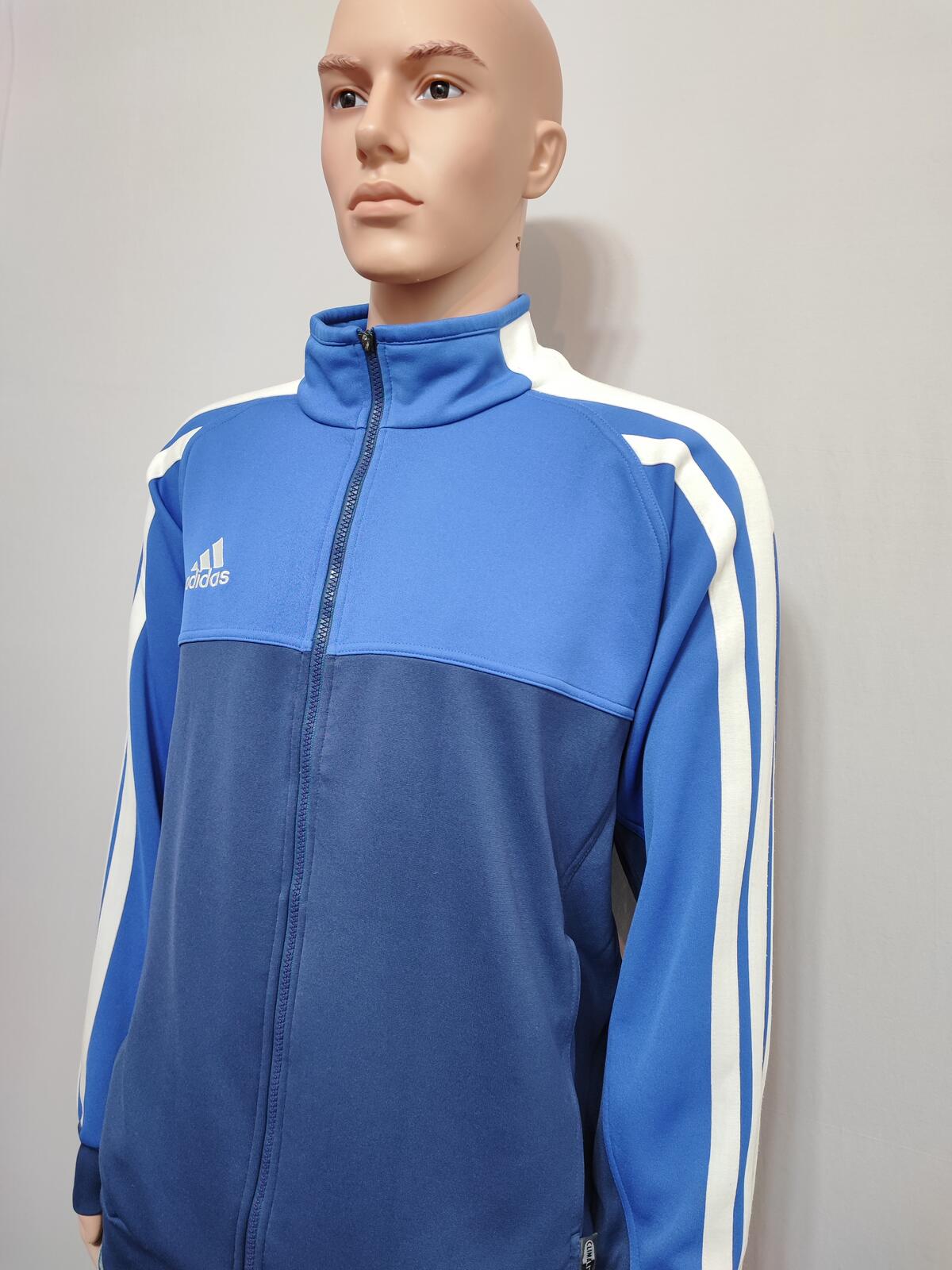 Vintage Adidas Plain Navy Blue Zip Up terrace Track Jacket Men Size XXL