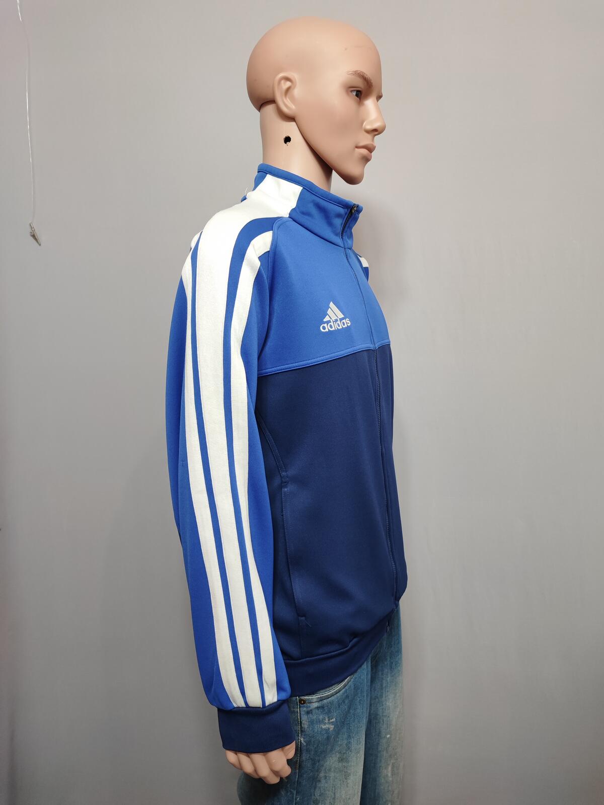 Vintage Adidas Plain Navy Blue Zip Up terrace Track Jacket Men Size XXL