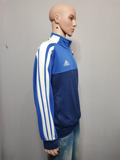 Vintage Adidas Plain Navy Blue Zip Up terrace Track Jacket Men Size XXL