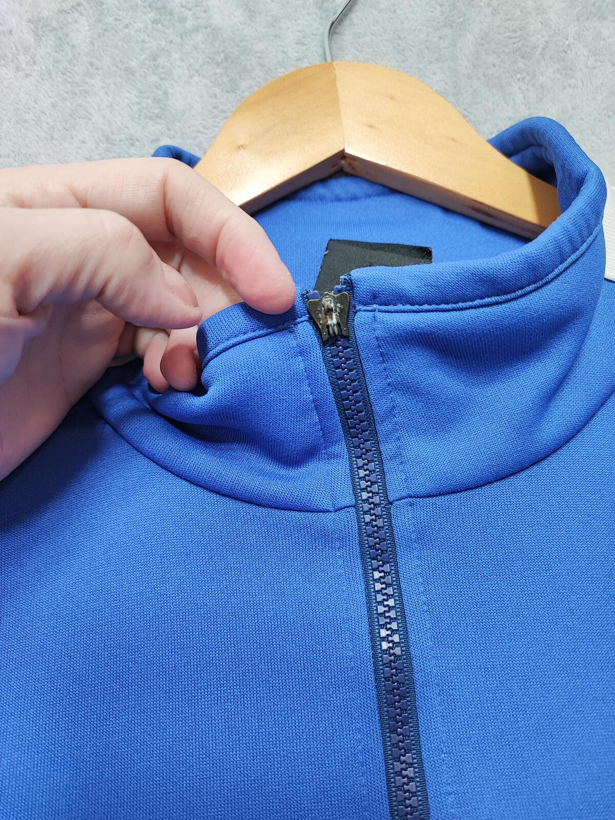Vintage Adidas Plain Navy Blue Zip Up terrace Track Jacket Men Size XXL