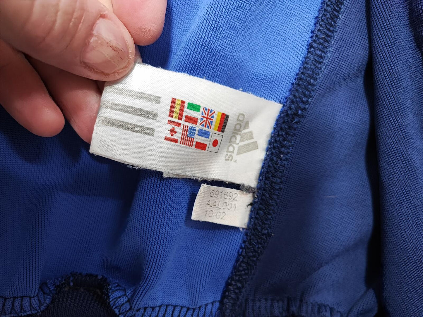 Vintage Adidas Plain Navy Blue Zip Up terrace Track Jacket Men Size XXL