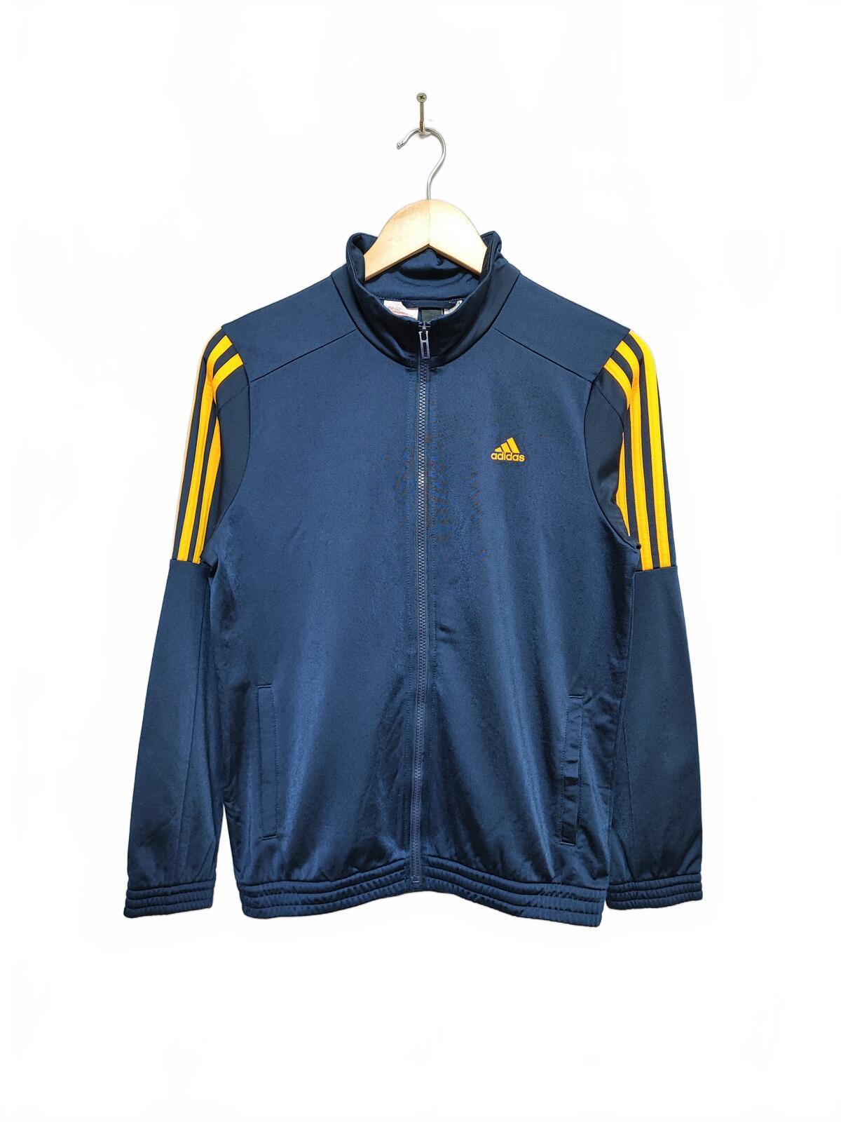 Vintage adidas Blue Yellow 3-Stripes Track Jacket Youth 13-14Y