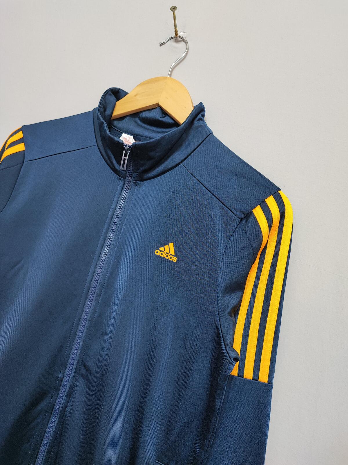 Vintage adidas Blue Yellow 3-Stripes Track Jacket Youth 13-14Y
