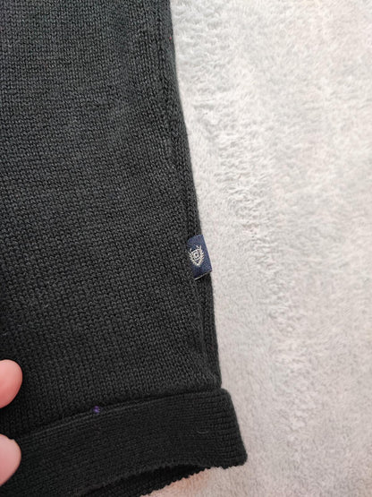 Vintage Chaps Ralph Lauren Plain Faded Black Knit Vest Jumper Men Size Large