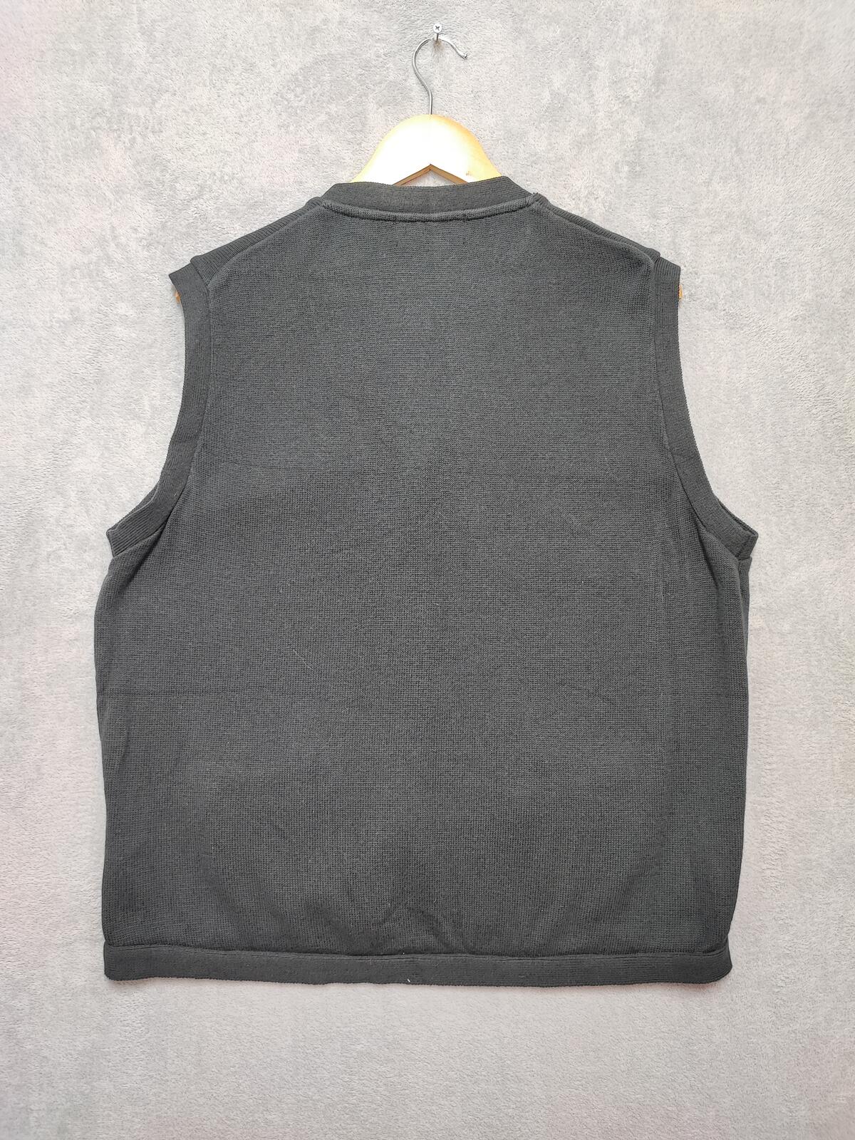 Vintage Chaps Ralph Lauren Plain Faded Black Knit Vest Jumper Men Size Large