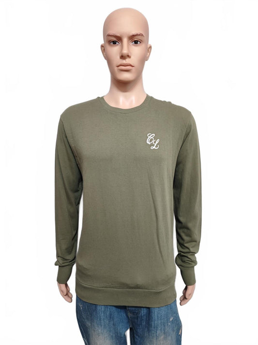 Vintage Closure London Plain Khaki Green Crewneck Knit Jumper Men Size Medium