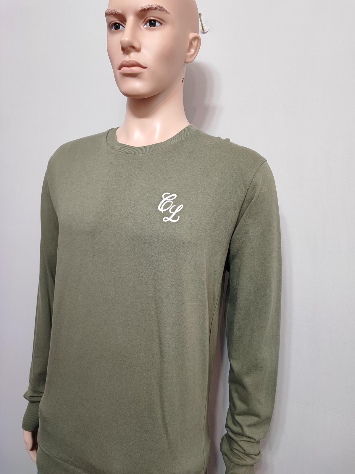 Vintage Closure London Plain Khaki Green Crewneck Knit Jumper Men Size Medium