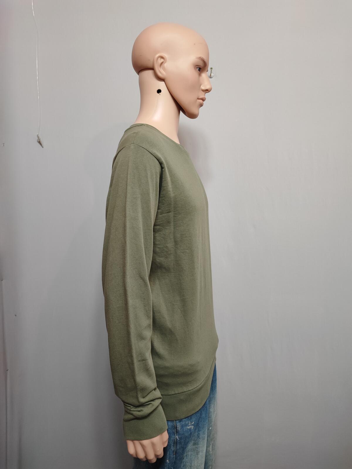 Vintage Closure London Plain Khaki Green Crewneck Knit Jumper Men Size Medium