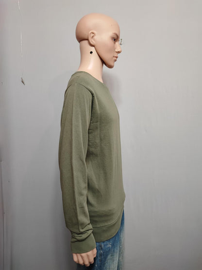 Vintage Closure London Plain Khaki Green Crewneck Knit Jumper Men Size Medium