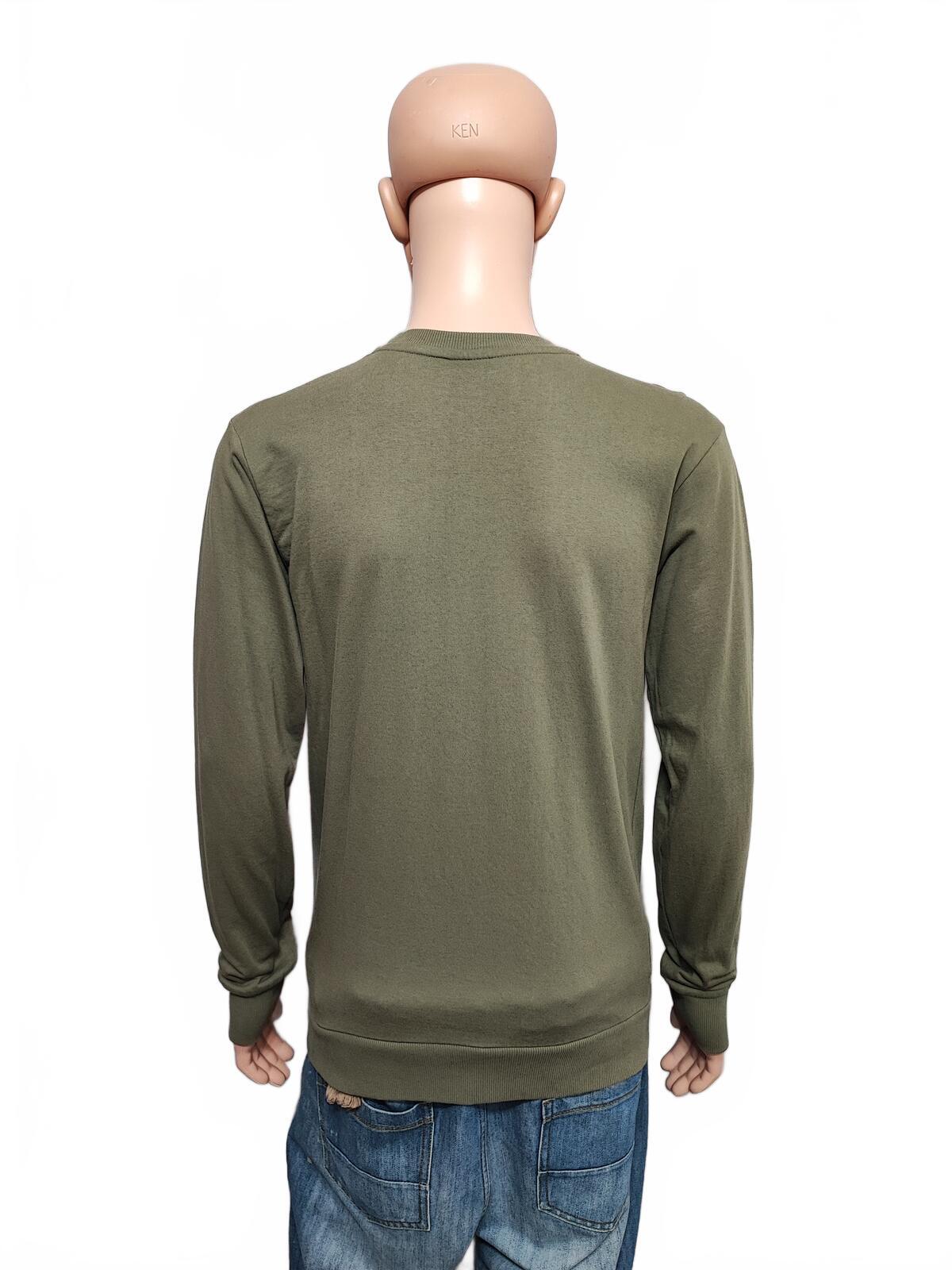Vintage Closure London Plain Khaki Green Crewneck Knit Jumper Men Size Medium