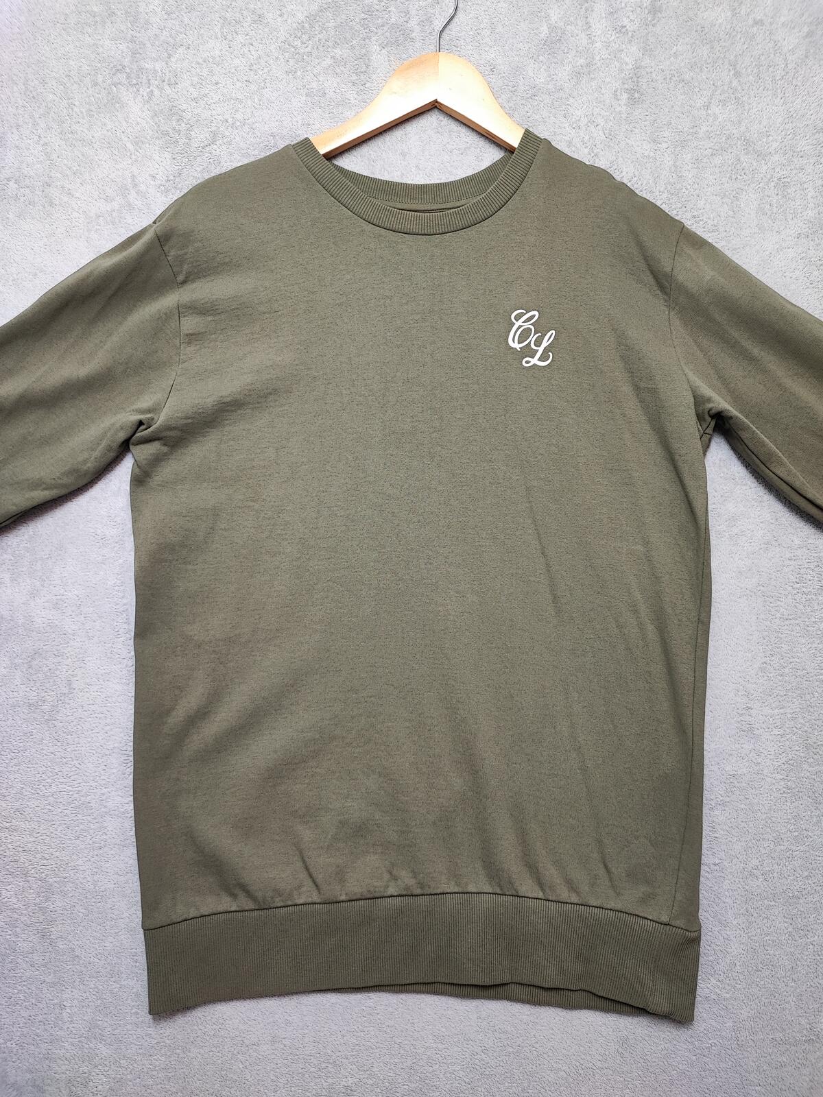 Vintage Closure London Plain Khaki Green Crewneck Knit Jumper Men Size Medium