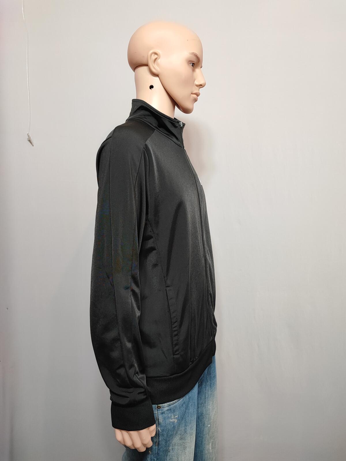 Vintage Puma Plain Black Contrast Piping Track Jacket Men Size Large