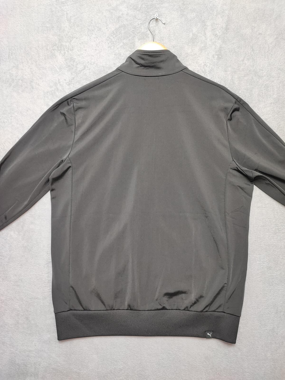 Vintage Puma Plain Black Contrast Piping Track Jacket Men Size Large
