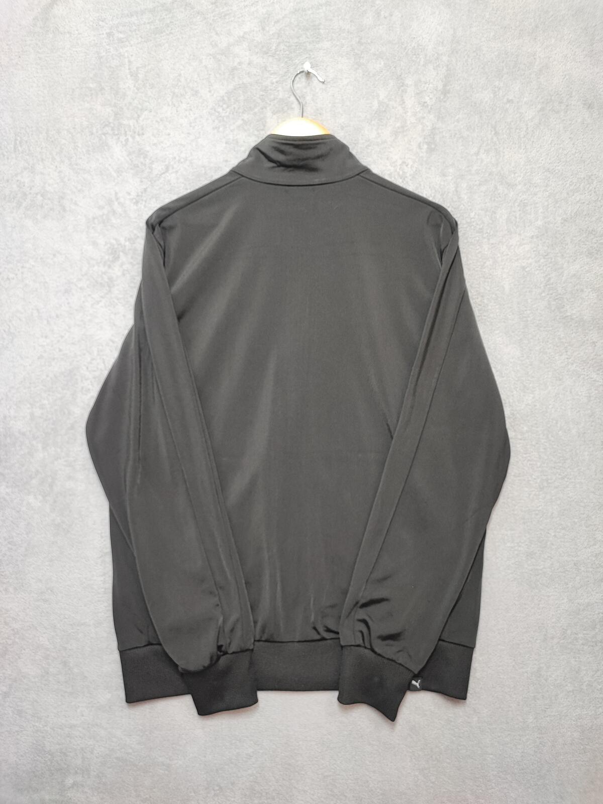Vintage Puma Plain Black Contrast Piping Track Jacket Men Size Large
