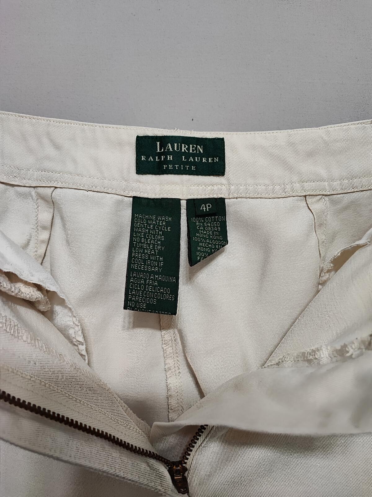 Vintage Lauren Ralph Lauren Beige Chino Trousers Petite Old Money Tailored W26